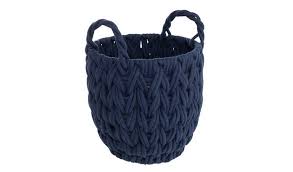 This gorgeous arm knit basket masterpiece by anne weil is made from merino wool knitting yarn, and the baskets are folded double thick, making it easy and sturdy enough to stand on its own. Buy Argos Home Rope Storage Basket Navy Decorative Boxes And Baskets Argos