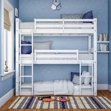 Our large selection, expert advice, and excellent prices will help you find bunk beds that fit your style and budget. Better Homes And Gardens Tristan Wooden Triple Floor Bunk Bed White Walmart Com Triple Bunk Bed Bunk Beds Bunk Bed Plans