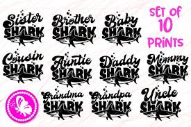 Download Bundle Sharks Family Shark Birthday T Shirts Cricut Svg Png 656720 Cut Files Design Bundles