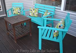 Patio Set 2 A Pretty Life Deck Furniture Wood Patio Furniture Painted Outdoor Furniture