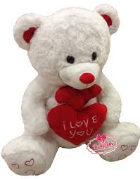 Pelus Kalpli Ayi Furkan I Love You Kalp Yastikli Uc Kalpli Pelus Yi 80 Cm