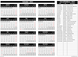 calendar 2022 monday start with us holidays msofficegeek