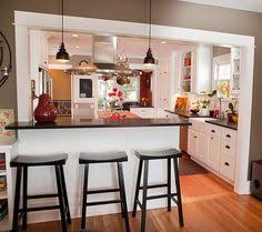 I Like The Set Up With The Kitchen Triangle And The Colors More Windows Please Wood Island Kuche Und Wohnzimmer Kuchen Design Offene Kuche Und Wohnzimmer