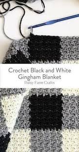 Black And White Crochet Baby Blanket Pattern Free Pattern Crochet Black And White Gingham Blanket Crochet For Beginners Blanket Crochet Square Patterns Afghan Crochet Patterns