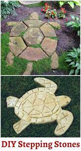 How To Make Beach Garden Stepping Stones With Shells Seaglass Pebbles Garden Stepping Stones Unique Garden Art Stepping Stones