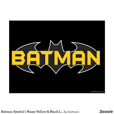 Black And Red Batman Name Batman Symbol Name Yellow Black Logo Postcard Zazzle Com Batman Symbol Yellow Black Black Logo