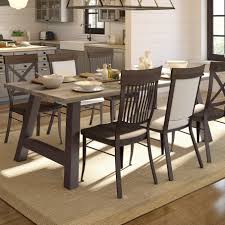 Wood parsons table set (dining, coffee, console, end tables). Amisco Farmhouse 50568 52 90485 86 Customizable Bennett Table With Double Pedestals Upper Room Home Furnishings Dining Tables