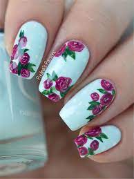 50 Gorgeous Floral Nail Designs You Must Fall In Love With Women Fashion Lifestyle Blog Shinecoco Com Rose Nail Art Floral Nail Designs Flower Nails