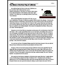 the history of the bear flag of california reading comprehension worksheet edhelper