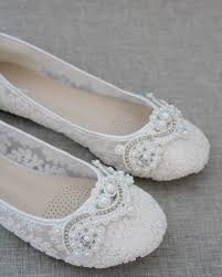 White Crochet Lace Round Toe Flats With SMALL PEARLS APPLIQUE Women Wedding  Shoes, Bridesmaid Shoes, Bridal Shoes, White Lace Shoes