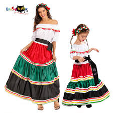 Get the tutorial at wag wear repeat. Eraspooky Traditional Folk Mexican Dress Women Girls Halloween Costume For Kids Mexico Carnival Party Family Dance Fancy Dress Holidays Costumes Aliexpress