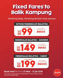 Join the airasia delivery team today! Airasia Fixed Fares To Balik Kampung Promotion 27 May 2019 17 June 2019