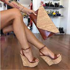 Cork wedge heels