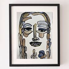 Mixed Media Art Abstract Painting Original Wall Art Series Affordable  Outsider Art 6x9 Inch