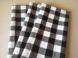 Black And White Checkered Kitchen Towels Black White Gingham Buffalo Check Hand Towels Tea Towels Black And White Decor Black Towels Gingham Decorations