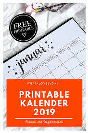 November 2019 bis april 2020 kalender ausdrucken. 2019 Monatskalender Planen Und Organisieren Free Download Das Original What A Lovely Day