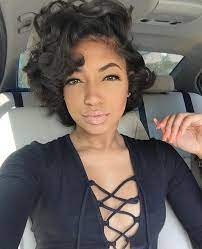Sixteen Curling Short Black Hair With Flat Iron Short Curly Hair Short Hair Styles Natural Hair Styles