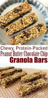 Pour onto a parchment paper lined pan and flatten until you reach desired thickness. Protein Packed Chewy Peanut Butter Chocolate Chip Granola Bars Recipe