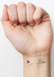 Butterfly tattoos on wrist is a feminine symbolism. Unique Small Tattoo Designs 2016 Small Wrist Tattoos Believe Tattoos Wrist Tattoos For Women