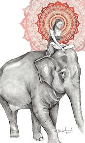 Girl On An Elephant Elephant Illustration Drawing Illustrations Illustration Art
