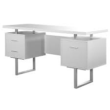 Featuring white lacquer finish with modern brass hardware. Modern Desks Harley White Desk Eurway Furniture