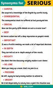 Another Word For Serious List Of 100 Synonyms For Serious 7esl Learn English Learn English Words English Vocabulary Words