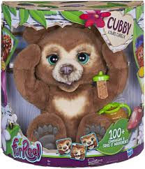 Furreal Friends Peluche Interactive Cubby L Ours Curieux Version Francaise Jouet Vide Poches Faire Un Calin