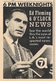 1960 LOS ANGELES TV NEWS AD ~ ED FLEMING REPORTER