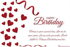 I wish i had the words to tell you how much i love you. Romantic Love Birthday Wishes Card For Lover Online