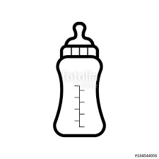 Baby Bottle Milk Blue Color Outline Vector Stock Image And Royalty Free Vector Files On Fotolia Com Pic 184544131 In 2020 Blue Color Beer Logo Baby Bottles
