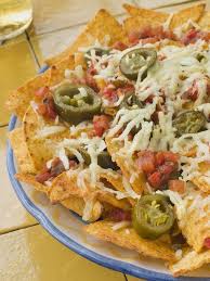 Platter Of Nachos With Salsa Jalapenos And Cheese Nachos Recipe Appetizer Recipes Food