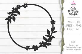 Easily convert to svg vector files with one click. Wildflowers Round Frame Graphic By Cutepicturesstudio Creative Fabrica