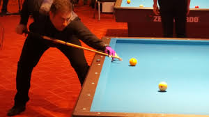 Can you read the angles and run the table in this classic game of billiards? Three Cushion Billiards Wikipedia