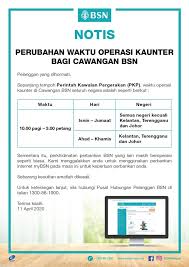 Through kiosk banking, customers can transact without any outside intervention and the unbanked population can have access to financial services. Bsn Malaysia Berikut Adalah Perubahan Waktu Operasi Bagi Facebook