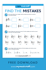 Find The Mistakes Activity Sheet Music Theory Worksheets Music Education Activities Music Lesson Plans Elementary