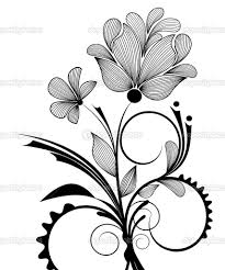 Many of our downloadable flower images are simple black and white flower line drawings would be great to use for children's crafts like coloring books, stickers, and greeting cards. Floral Design Stock Vector C Daniela Matache 2891897 Art Deco Tattoo Art Nouveau Flowers Art Nouveau Pattern