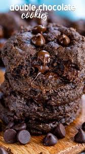 Double Chocolate Chip Cookies Crazy For Crust Recipe Double Chocolate Chip Cookies Cookies Recipes Chocolate Chip Double Chocolate Chip Cookie Recipe