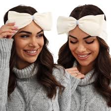 OPASKA DAMSKA NA GŁOWĘ USZY NAUSZNIKI ECRU 13613356120