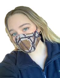 Face mask, face covering, reusable face mask, australian made, 100% cotton, cotton face masks, washable, triple layered, scrunchie madebyzylime from shop madebyzylime Australian Made Face Mask Snake Skin