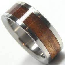 Koa Wood Wedding Band Ring Custom Designed Titanium Aircraft Grade Size 4 5 6 7 8 9 10 Designer Mens Wedding Bands Mens Wedding Rings Unique Mens Wedding Rings