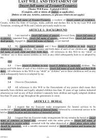 No one last will & testament template can conform to all state laws. Free Georgia Last Will And Testament Form Pdf 313kb 10 Page S