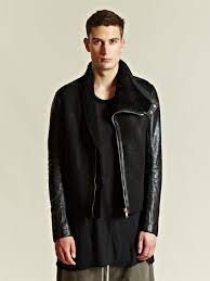 Rick Owens Men S Calfskin And Lamb Leather Mountain Jacket Stylish Men Designer Outfits Woman Rick Owens Men