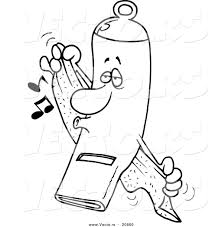 Vector Of A Cartoon Clean Whistle Towel Drying Coloring Page Outline By Toonaday 20860
