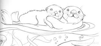 Sea Otter Awareness Week 2012 Otter Drawing Animal Coloring Pages Drawings