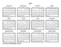 Download 2001 Printable Calendars Yearly, monthly, landscape, portrait, two months on a page, and more. download 2001 printable calendars