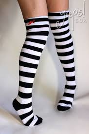 Black And White Striped Knee High Socks Black White Stripes Striped Tights Over The Knee Socks Black White Stripes