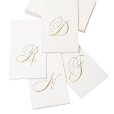 Ring in valentine's day with napkins festive enough to impress all of your guests. Caspari White Pearl Gold Paper Linen Single Initial Boxed Guest Towel Napkin Caspari