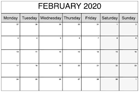 Monthly Printable Calendar February 2020 Printable Calendar Design Calendar Printables Printable Calendar