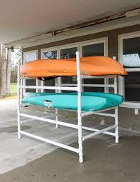 Over the last 10 years, outdoor activities have gained popularity the rigid construction of this stand requires pvc tubes and some connectors. How To Build A Kayak Rack Out Of Pvc Savvy Apron