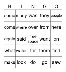 Bingo cards can have either 9 or 25 words or phases on them. Sipps Sight Words Bingo Card